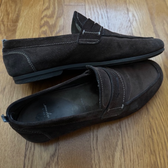 Salvatore Ferragamo Men\'s Brown Suede Loafers (9) main image 5